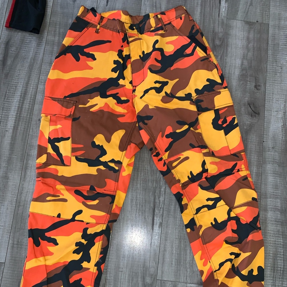 Orange camp pants